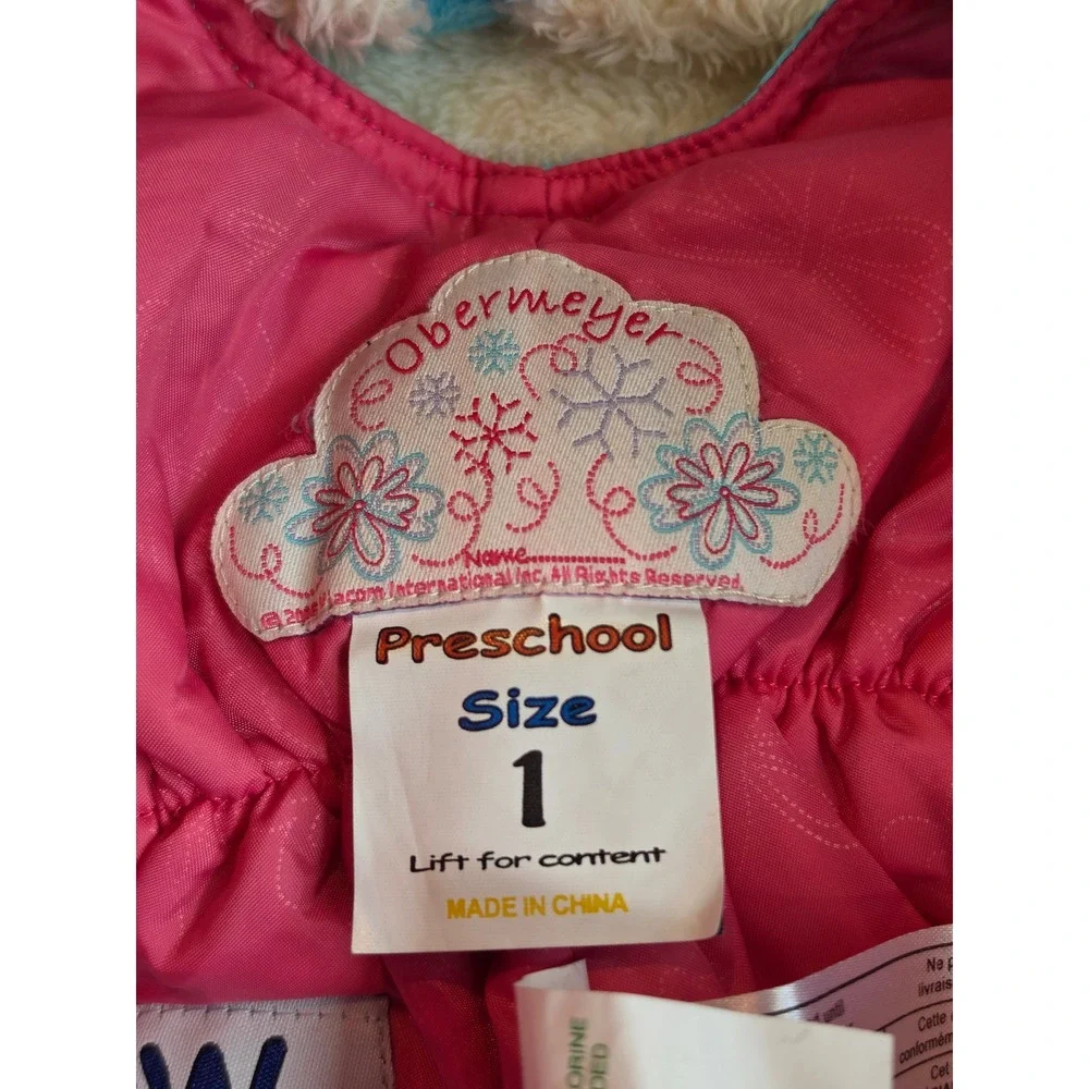 Obermeyer Dora the Explorer Snow Suit Set I-Grow Bibs Jacket Blue Pink Kids 1 XS
